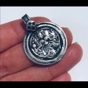 Antique silver Hindu goddess pendant